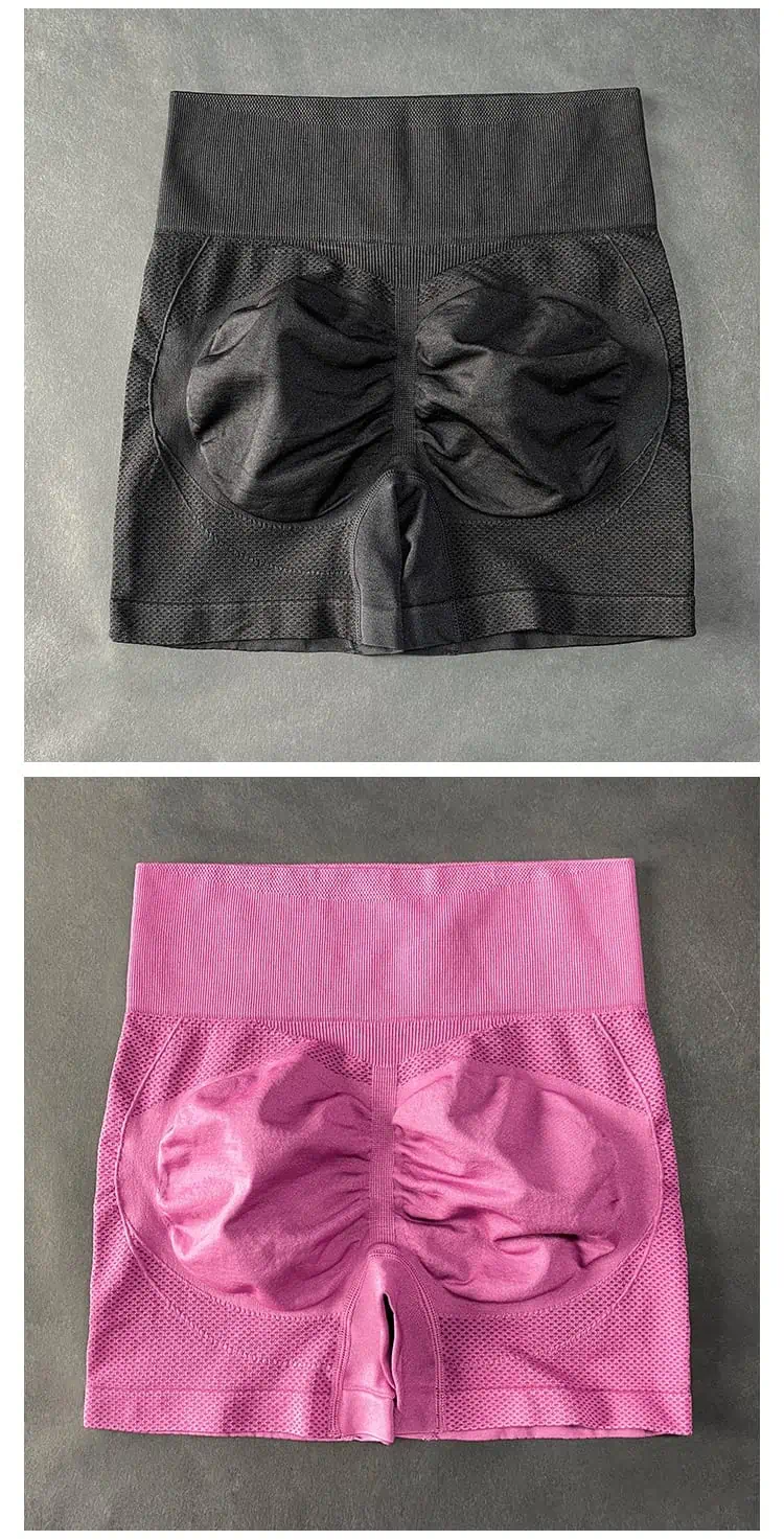 Pantalones cortos deportivos de cintura alta para mujer, mallas Push Up para gimnasio, ropa de Yoga