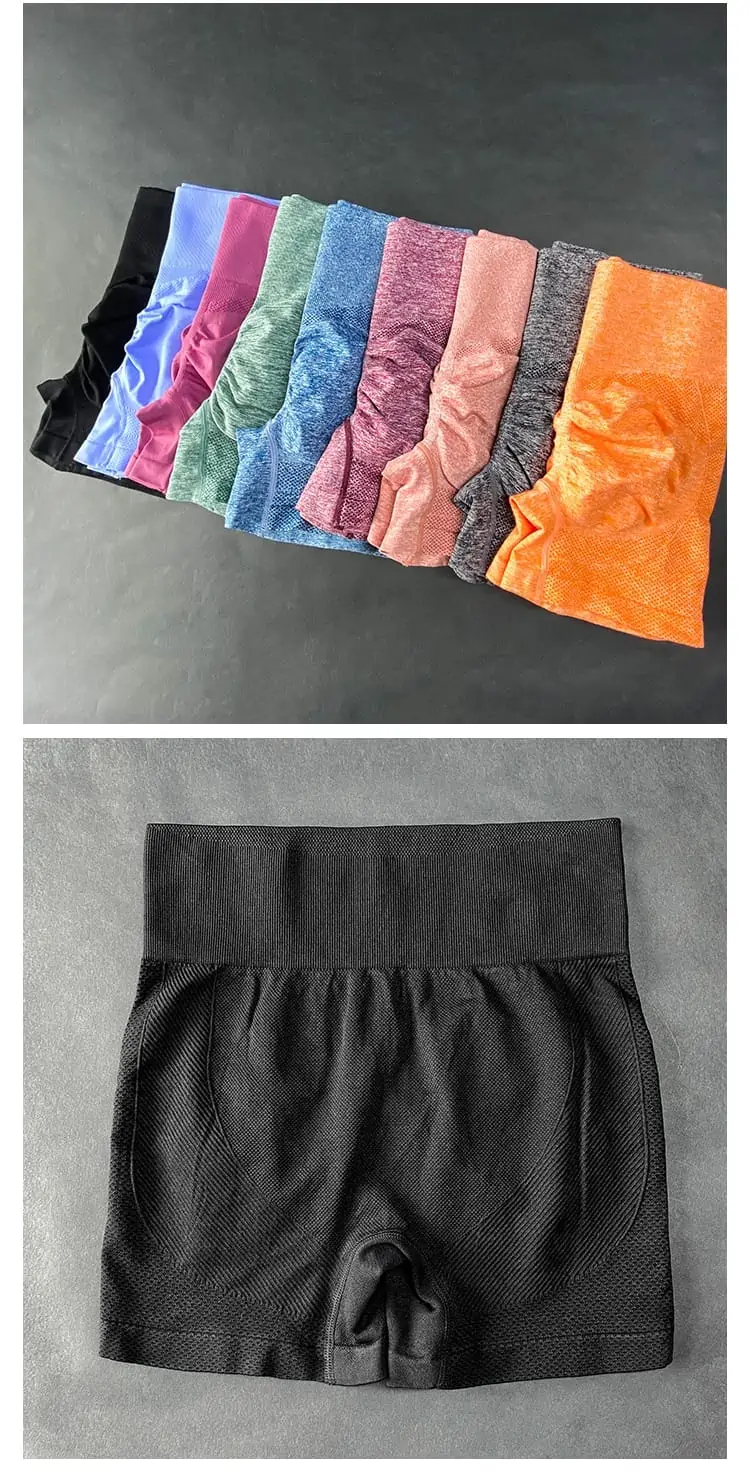 Pantalones cortos deportivos de cintura alta para mujer, mallas Push Up para gimnasio, ropa de Yoga