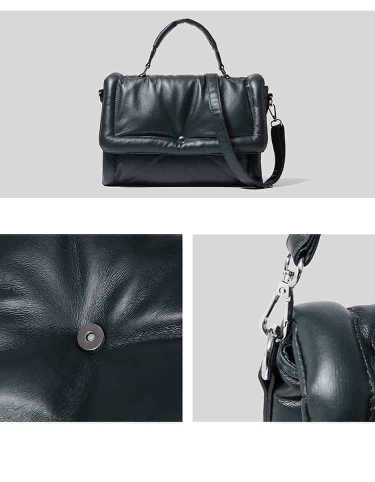 Bolsos acolchados de marca de diseñador para mujer, bandolera de hombro de algodón, de cuero Pu de lujo, bolso cuadrado de invierno, 2021