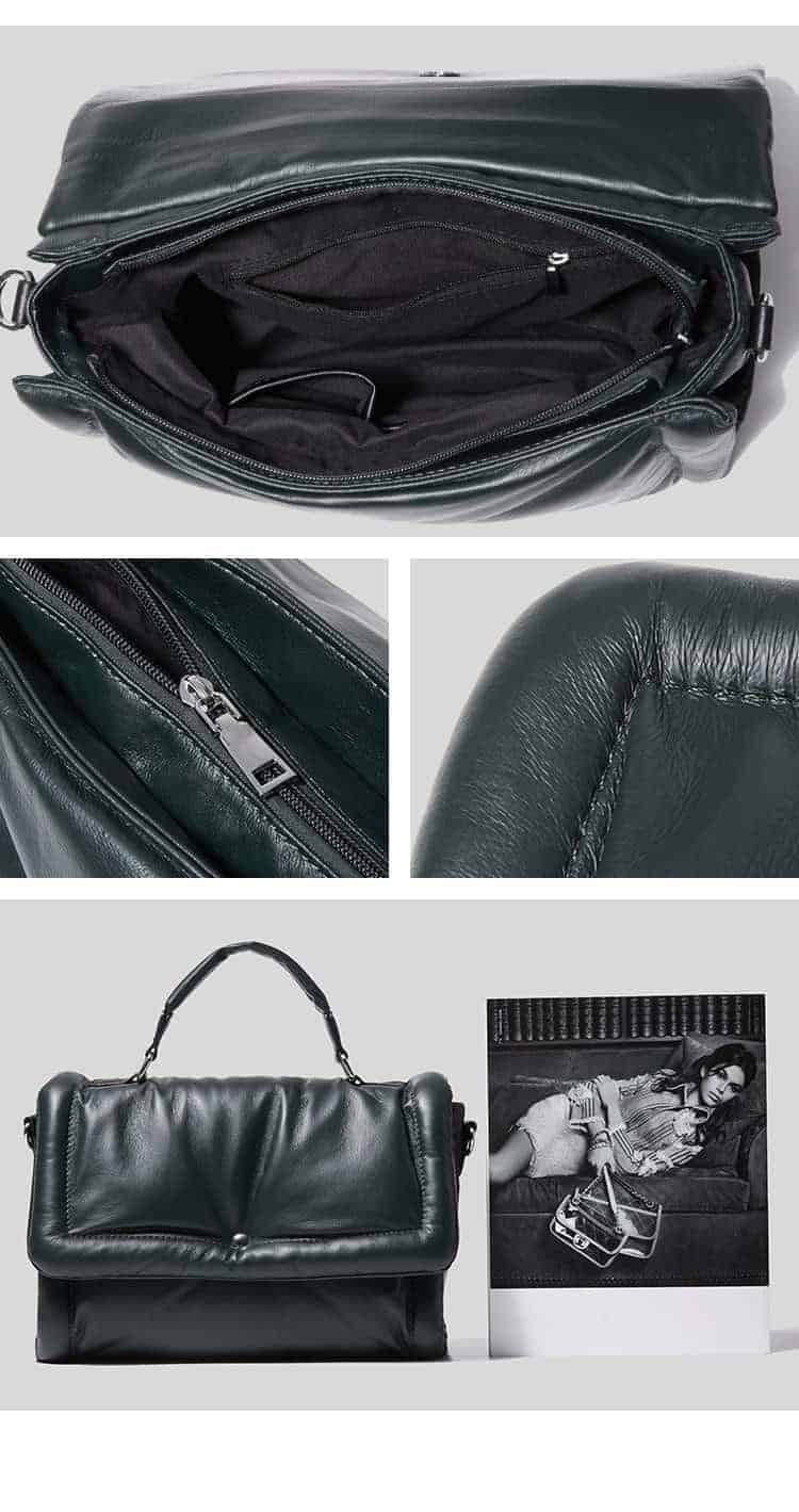 Bolsos acolchados de marca de diseñador para mujer, bandolera de hombro de algodón, de cuero Pu de lujo, bolso cuadrado de invierno, 2021