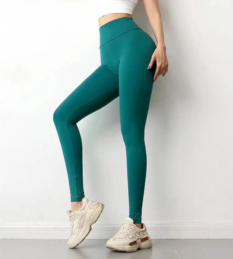 SOISOU-mallas de Yoga para mujer, pantalones de Color sólido sin costuras, de cintura alta, elásticos