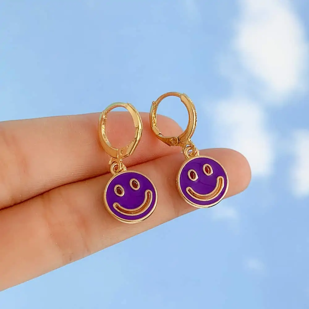 Lost Lady-pendientes colgantes con cara sonriente para mujer, aretes redondos con monedas, joyería coreana, accesorios de regalo