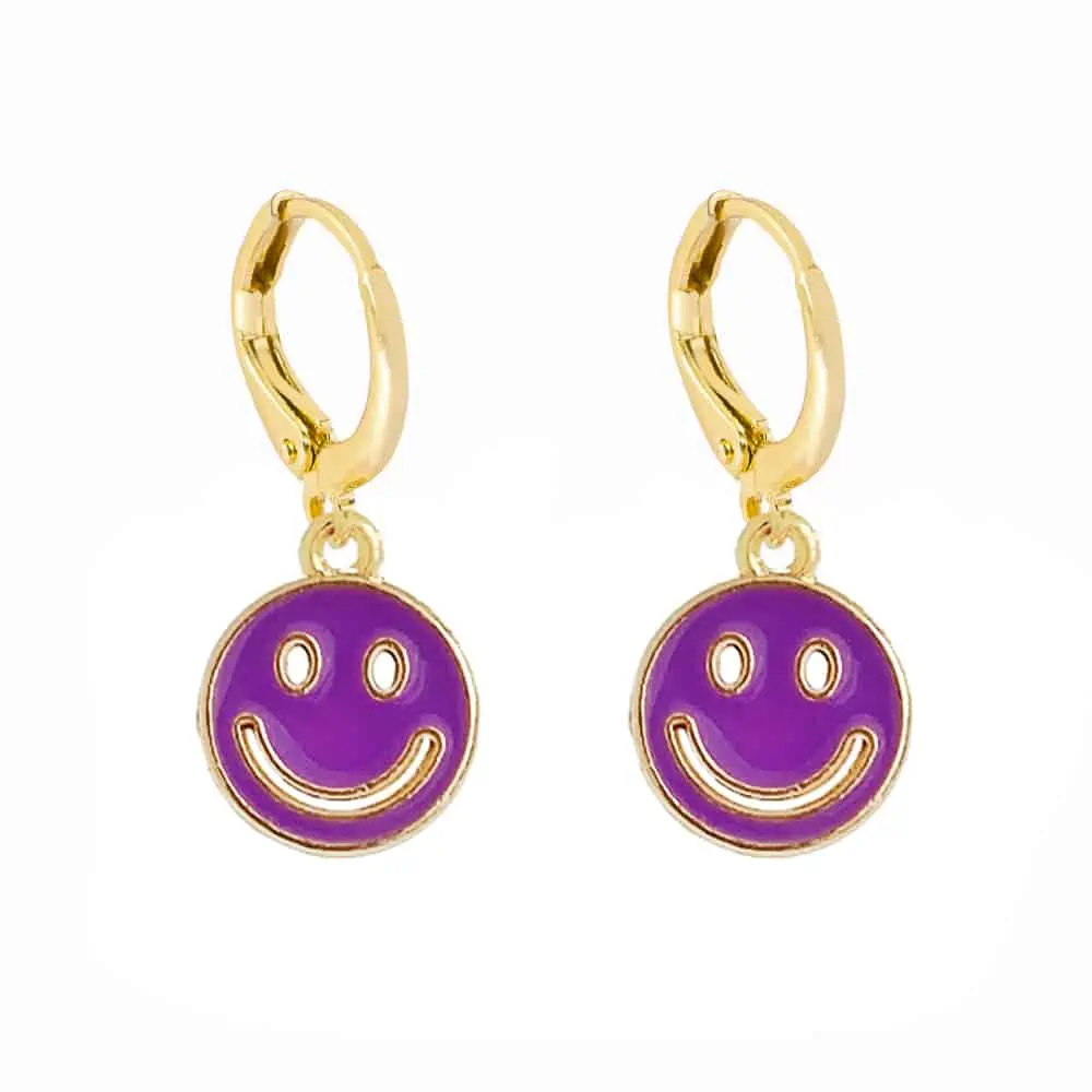 Lost Lady-pendientes colgantes con cara sonriente para mujer, aretes redondos con monedas, joyería coreana, accesorios de regalo