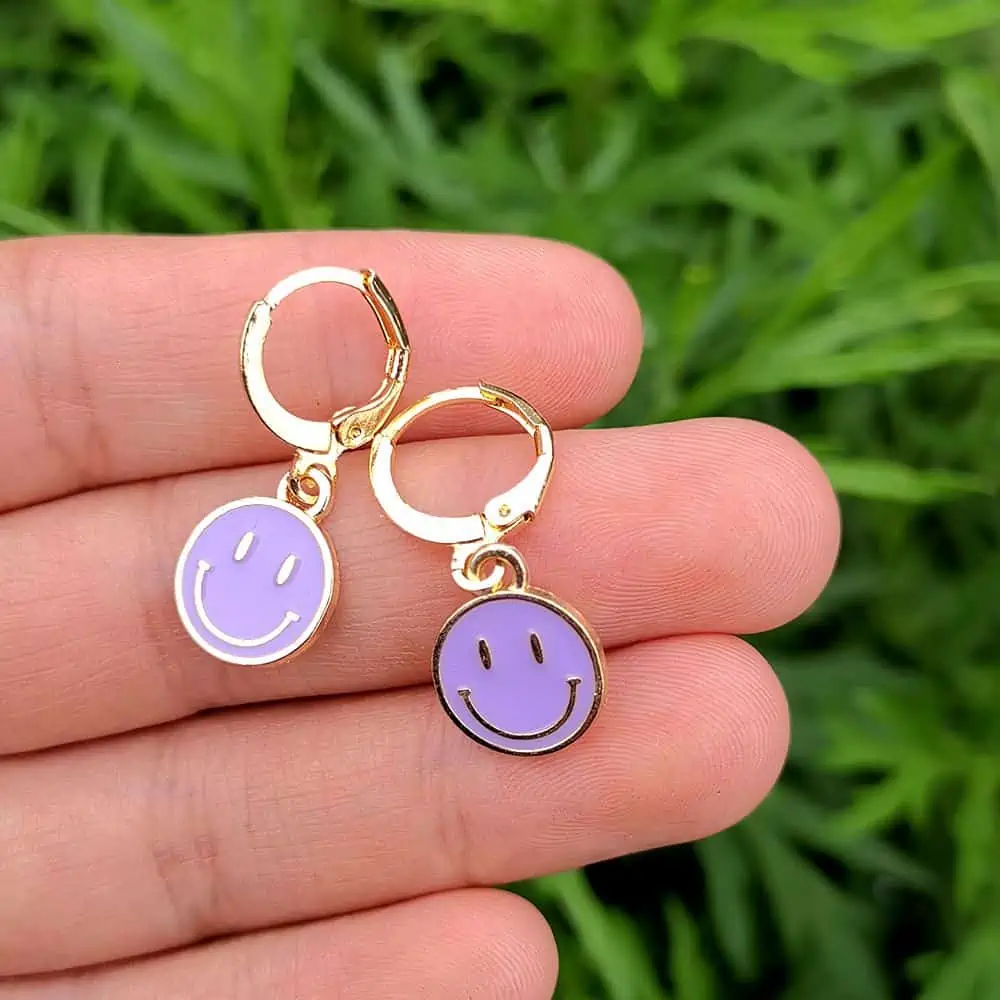 Lost Lady-pendientes colgantes con cara sonriente para mujer, aretes redondos con monedas, joyería coreana, accesorios de regalo