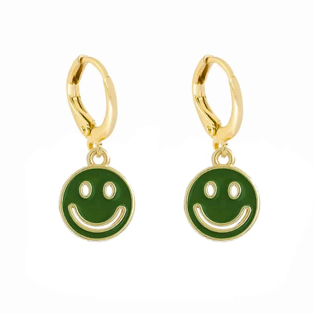 Lost Lady-pendientes colgantes con cara sonriente para mujer, aretes redondos con monedas, joyería coreana, accesorios de regalo