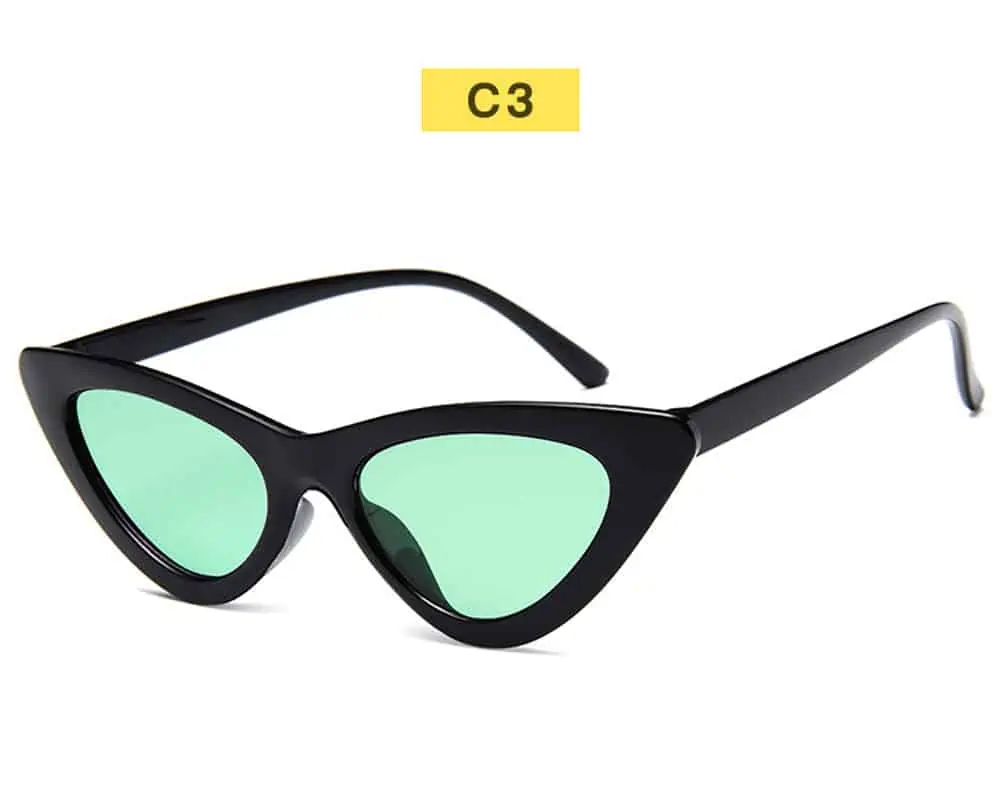 Gafas de sol retro de ojo de gato para mujer, de marca, de diseñador, pequeñas, coloridas