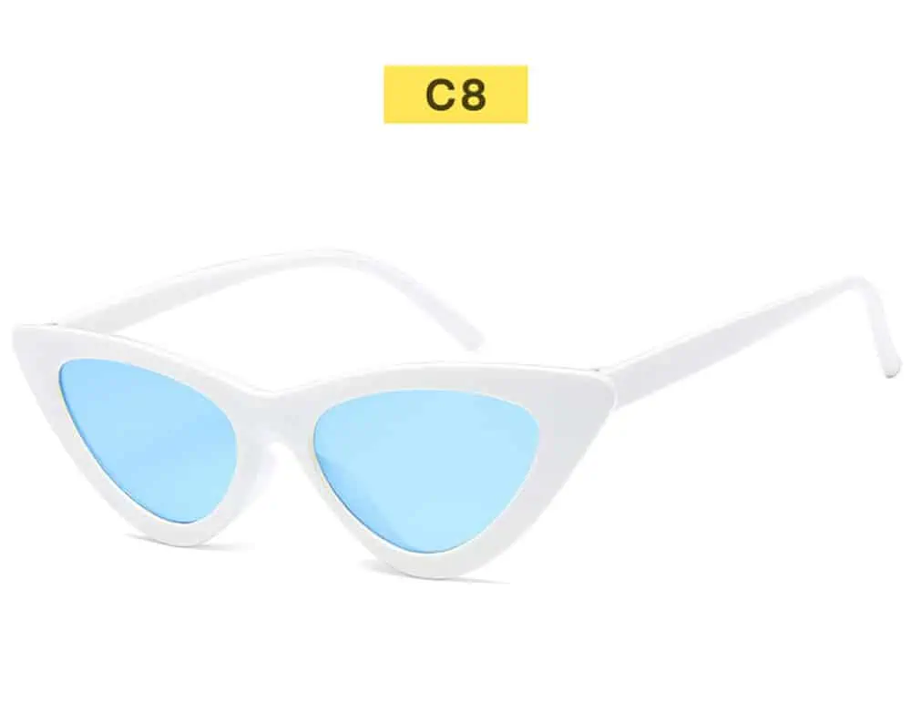 Gafas de sol retro de ojo de gato para mujer, de marca, de diseñador, pequeñas, coloridas