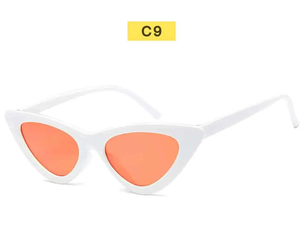 Gafas de sol retro de ojo de gato para mujer, de marca, de diseñador, pequeñas, coloridas