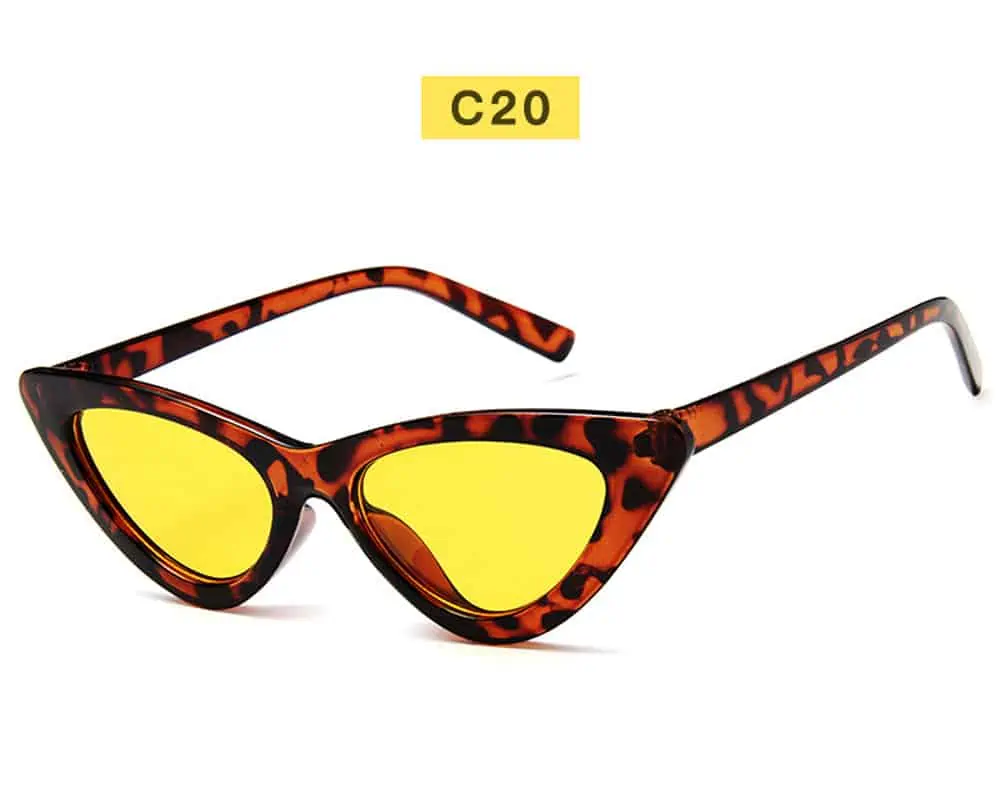 Gafas de sol retro de ojo de gato para mujer, de marca, de diseñador, pequeñas, coloridas