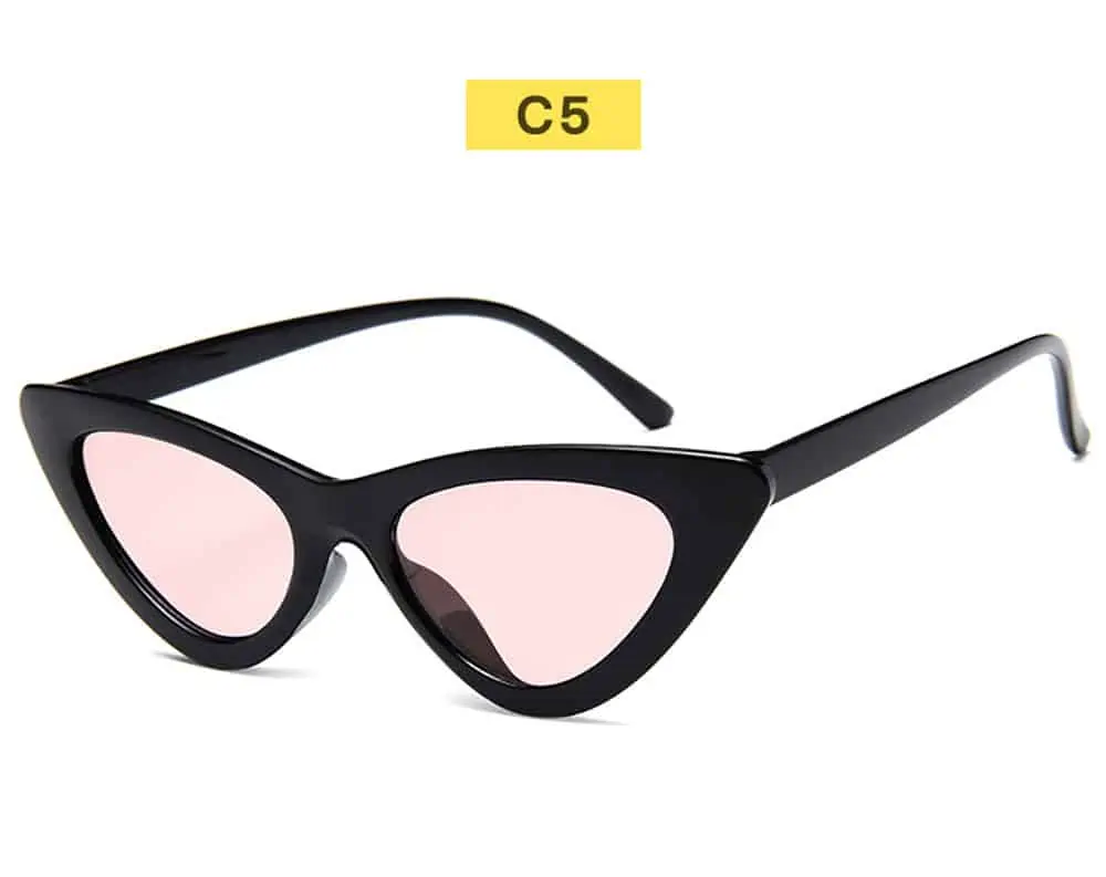 Gafas de sol retro de ojo de gato para mujer, de marca, de diseñador, pequeñas, coloridas