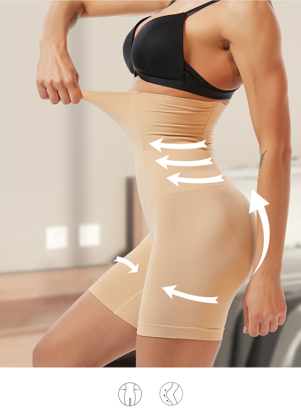 Corsé de Cintura Alta para Moldear el Cuerpo, Ropa Interior Moldeadora de Vientre, Ideal para Adelgazar y Pérdida de Peso