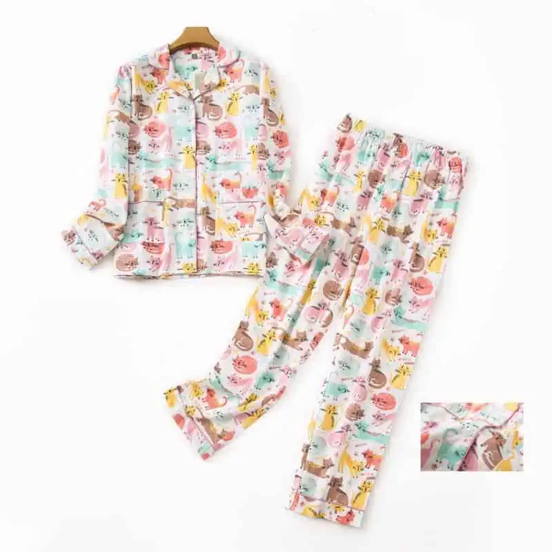 Pijamas de talla grande para mujer, ropa de S-XXXL de franela de algodón, traje para el hogar, otoño e invierno, Tops para dormir con estampado a cuadros