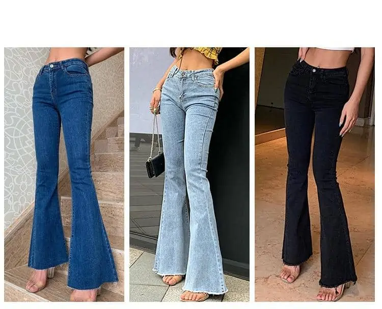 Pantalones acampanados para mujer, vaqueros estilo vintage, elastizados, con bolsillos, cintura alta, talla grande