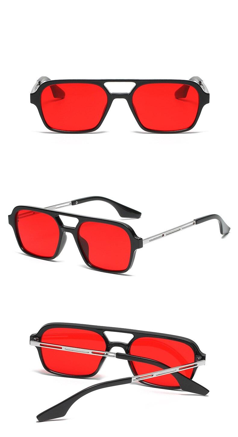 Gafas de sol Retro con doble puente para hombre y mujer, lentes de sol de piloto con gradiente rosa a la moda, con estampado de leopardo hueco azul