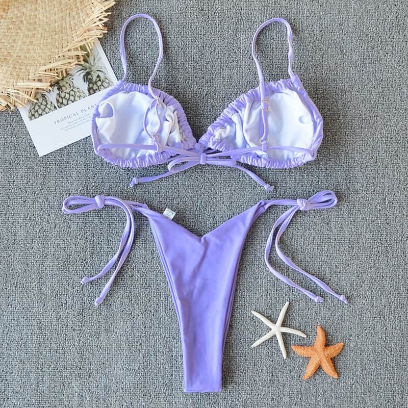 Microbikini brasileño de estilo vendaje para mujer, traje de baño femenino de estilo vendaje con Top Halter, 2021